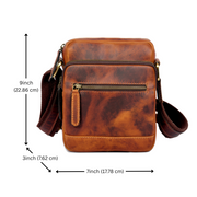 Leather Shoulder Bag – Cognac | Compact Crossbody Satchel