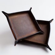 Tolredo Handcrafted Leather Valet Tray – Rich Brown