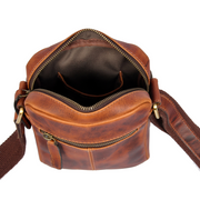 Leather Shoulder Bag – Cognac | Compact Crossbody Satchel