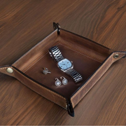 Tolredo Handcrafted Leather Valet Tray – Rich Brown
