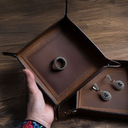 Tolredo Handcrafted Leather Valet Tray – Rich Brown