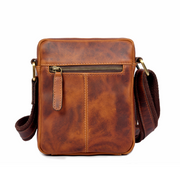 Leather Shoulder Bag – Cognac | Compact Crossbody Satchel