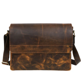 Husdon Leather Messenger Bag - Saddleback