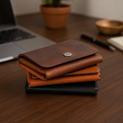 Handcrafted Leather Wallet – Double Pouch, Slim Design