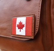 Canada - Flag Patch Tolredo Leather Travel Backpack - Caramel Brown