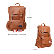 Canada Flag Patch Tolredo Leather Travel Backpack