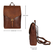 Compact European Leather Backpack – Sleek & Durable