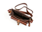 Leather Flight Crossbody Bag - Chestnut Brown