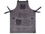 Arucas Leather Canvas Apron - Stress Grey