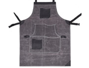 Arucas Leather Canvas Apron - Stress Grey