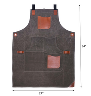 Fremont Leather Canvas Apron - Distressed grey