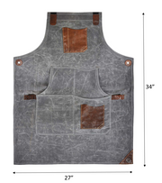 Fremont Leather Canvas Apron -  Grey