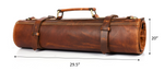 Aurora Leather Knife Roll 10 Slot - Stress Brown