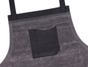 Arucas Leather Canvas Apron - Stress Grey