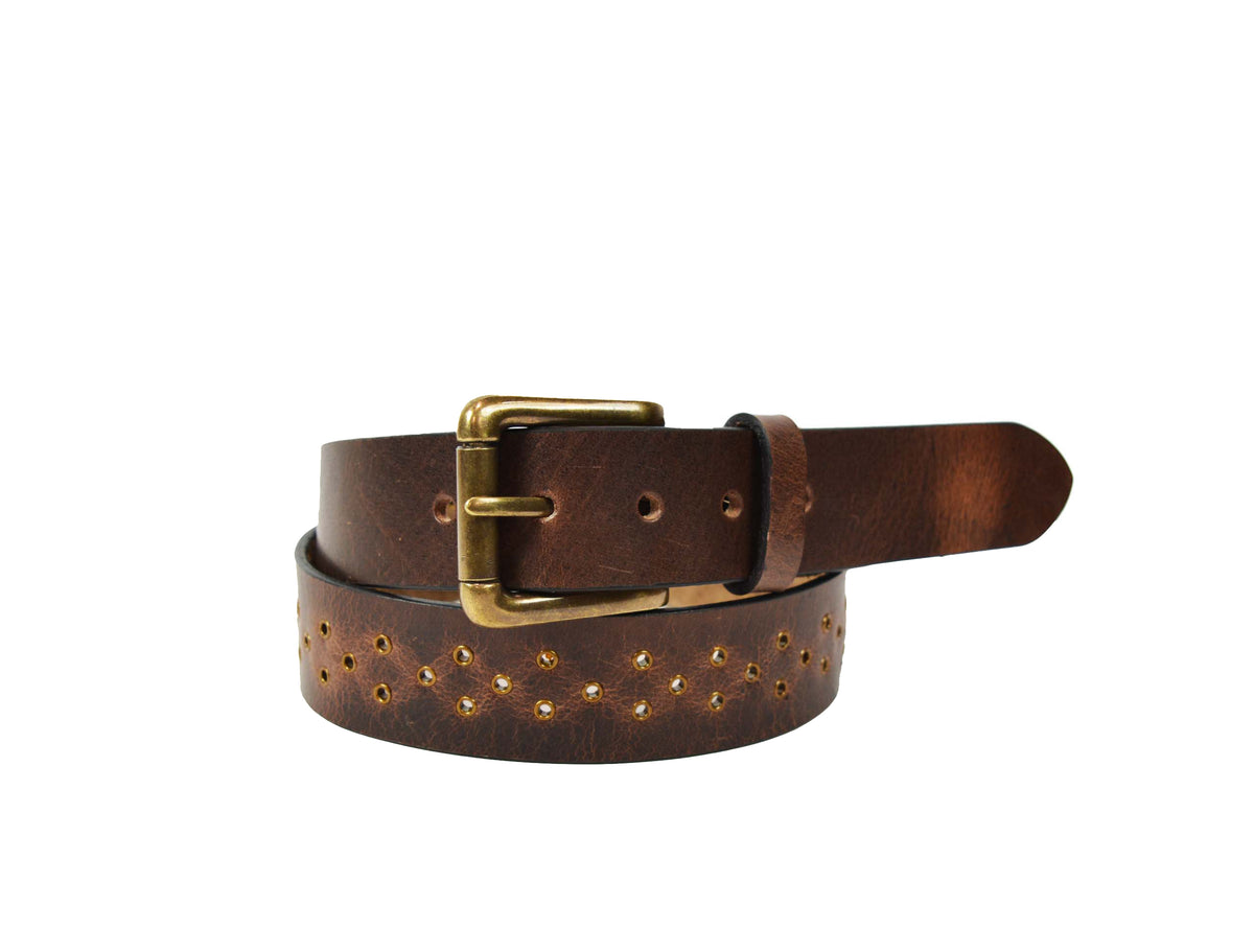 Tolredo Men's Genuine Leather  Fashion Belts - Walnut Brown