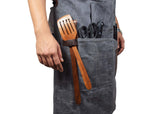Fremont Leather Canvas Apron -  Grey