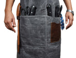 Fremont Leather Canvas Apron -  Grey