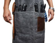Fremont Leather Canvas Apron -  Grey