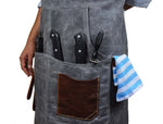 Fremont Leather Canvas Apron -  Grey