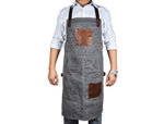 Fremont Leather Canvas Apron -  Grey