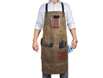 Leather Canvas Apron - Seaweed Green