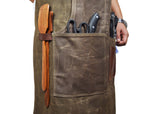 Leather Canvas Apron - Seaweed Green