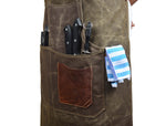 Leather Canvas Apron - Seaweed Green