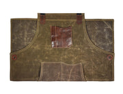 Leather Canvas Apron - Seaweed Green