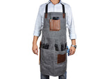 Fremont Leather Canvas Apron -  Grey
