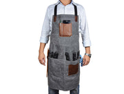 Fremont Leather Canvas Apron -  Grey