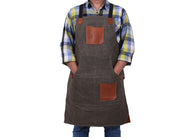 Fremont Leather Canvas Apron - Distressed grey