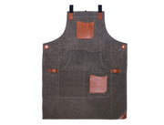 Fremont Leather Canvas Apron - Distressed grey