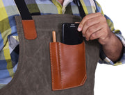 Fremont Leather Canvas Apron - Distressed grey