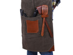 Fremont Leather Canvas Apron - Distressed grey