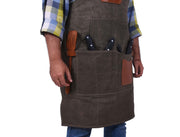 Fremont Leather Canvas Apron - Distressed grey
