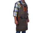 Fremont Leather Canvas Apron - Distressed grey
