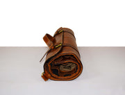 Oklahoma Leather Chef Knife Roll 16 Slot - Chestnut