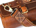 Aurora Leather Knife Roll 10 Slot - Stress Brown