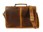 Fresno Leather Portfolio Bag - Caramel Brown