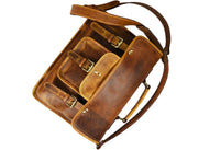 Fresno Leather Portfolio Bag - Caramel Brown