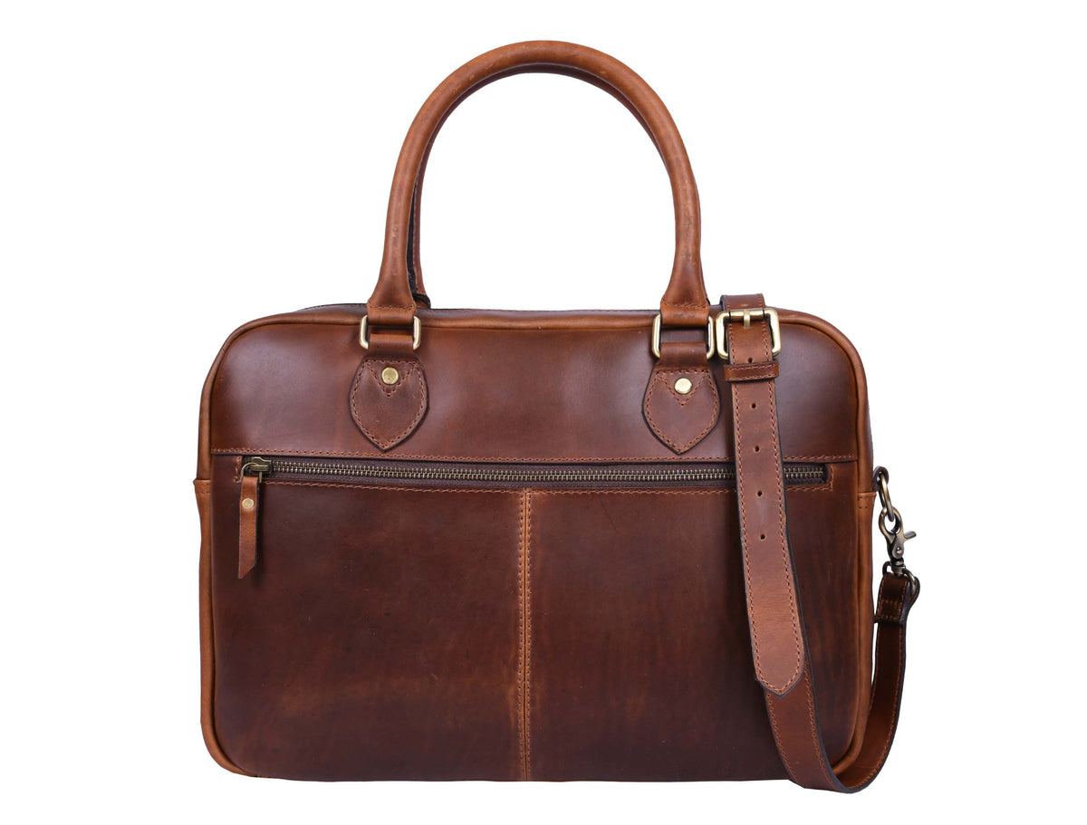 Tacoma Leather Office Bag -  Caramel Brown.