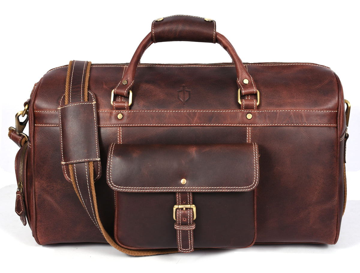 Dorval Leather Travel Bag - Walnut Brown