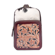 Sierra Cowhide Crossbody Bag | Hardwax Brown
