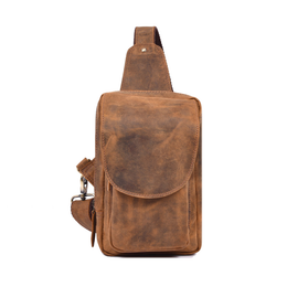 Vintage Leather Sling Bag Flap Style - Unisex