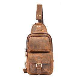Vintage Full-Grain Leather Sling Bag – Unisex