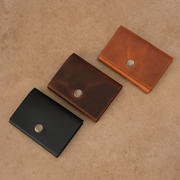 Handcrafted Leather Wallet – Double Pouch, Slim Design