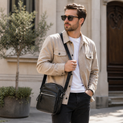Handcrafted Genuine Leather Crossbody Sling Bag – Midnight Onyx Edition
