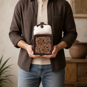 Sierra Cowhide Crossbody Bag | Hardwax Brown