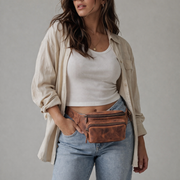 Vintage Leather Waist & Sling Bag | Rustic Brown