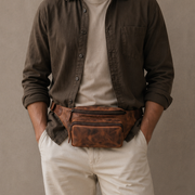Vintage Leather Waist & Sling Bag | Rustic Brown